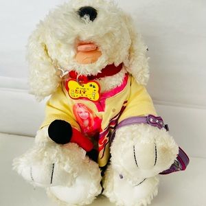 Build A Bear Maltese Dog Plush Hannah Montana Shirt, Denim Pants, Guitar, Mic